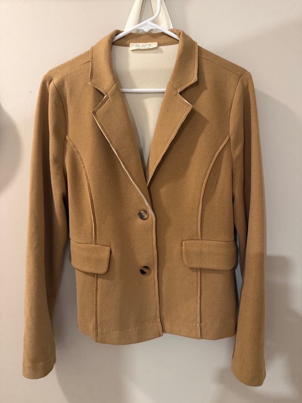 Doe & Rae Camel Tailored Blazer Jacket